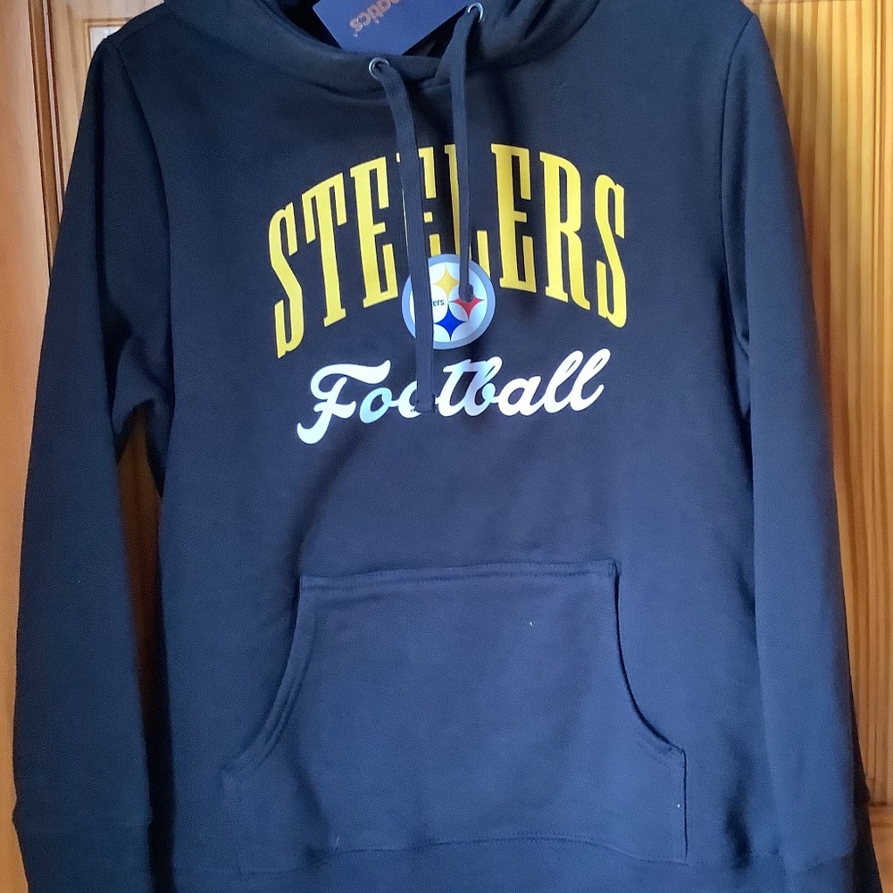 NWT Juniors L large STEELERS Fanatics Hooded sweatshirt